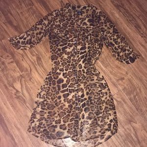 Cheetah button up dress